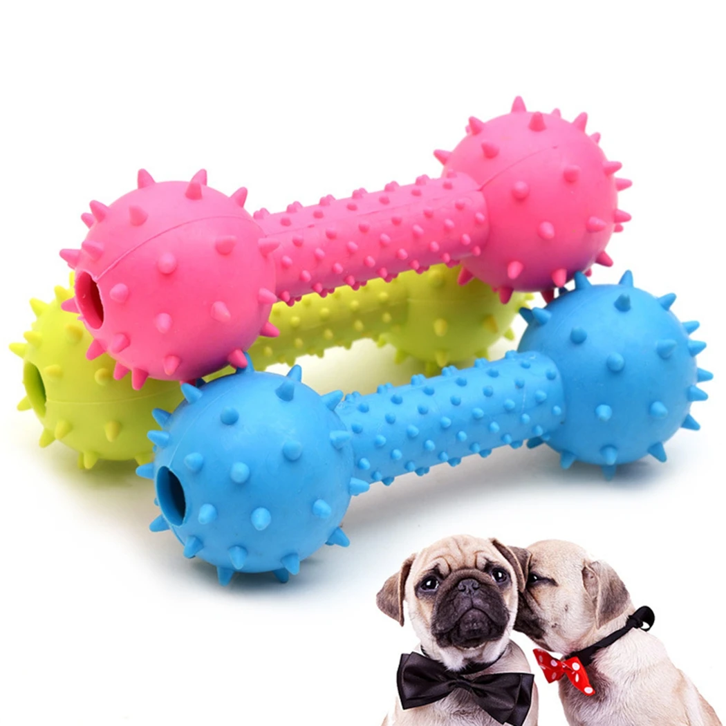 Juguete de goma de juguete para morder para perros, juguete interactivo para morder, con mancuerna de Color aleatorio, Legendog