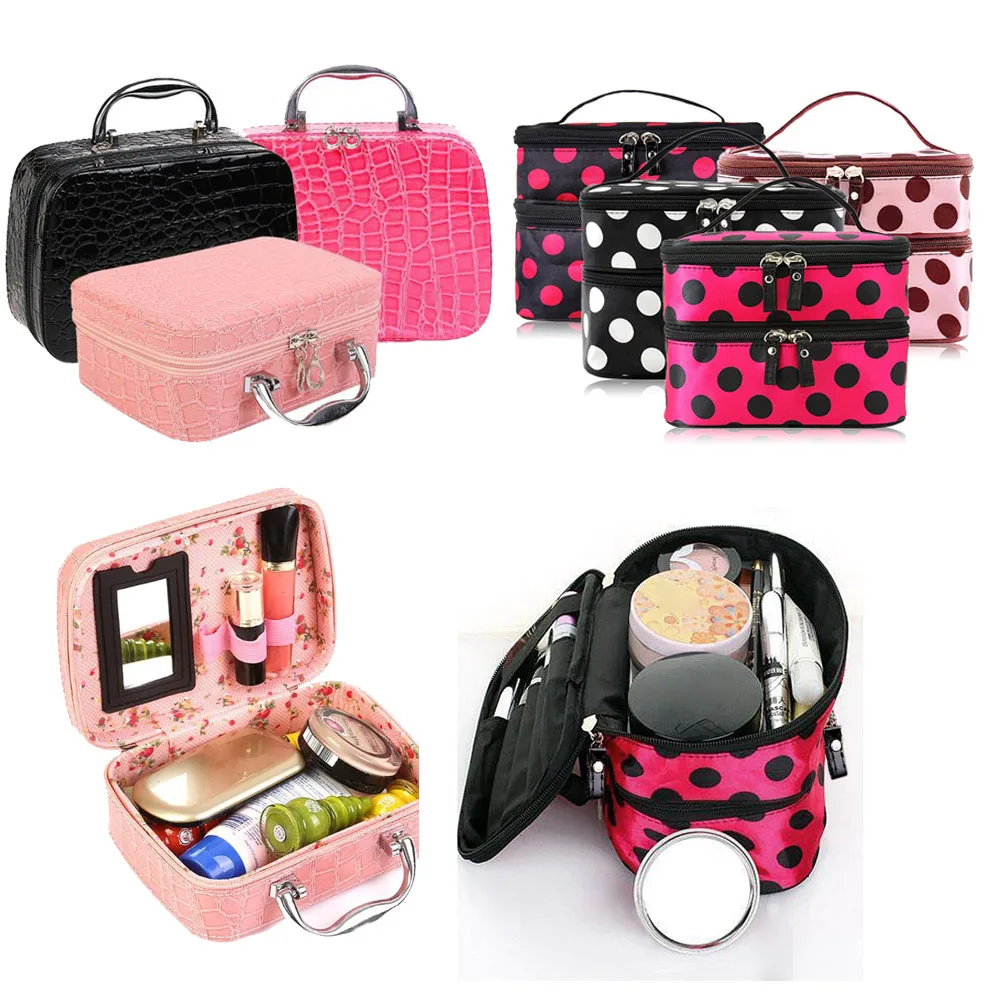 Mini Square Cosmetic Bag Case Travel Portable Makeup Brushes Tools Organizer Box Bag Makeup Bag Toi