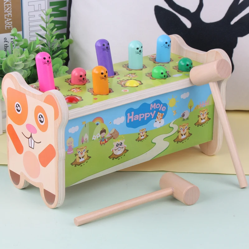 Whac-A-Mole игра детская деревянная игрушка, детские напольные игры Дошкольное обучение Развивающие игрушки для малышей, строительные блоки игрушки