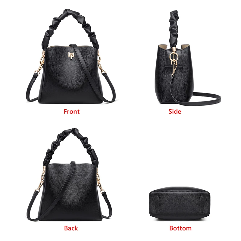 Foxer Valy Women Leather Bucket Handbag