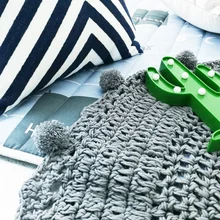 Вязаный коврик, Детский ковер, вязаная подушка, круглый ковер, волнистый оконный коврик, украшение для спальни, детский игровой ковер для спальни