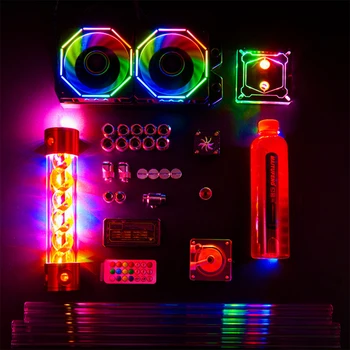 

Computer Case Radiator Water Cooling System Water Cooler DIY RGBL Water-Cooled Hard Pipe (Without Graphics Card 240 Copper Bar)