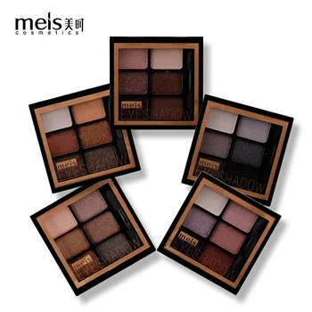 

MEIS New Arrival Charming Eyeshadow 6 Color Eye shadow Palette Make up Palette Shimmer Pigmented EyeShadow Powder Fashion Color