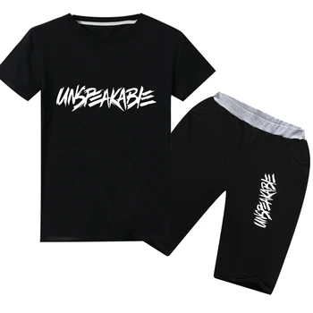 

2020 Summer children's cartoon UNSPEAKABLE JOJO siwa boys and girls cotton short-sleeved T-shirt + shorts sports suit clothing