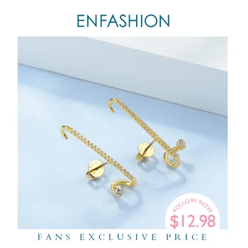 

ENFASHION Punk Rhinestone Stud Earrings For Women Gold Color Statement Minimalist Earings Fashion Jewelry Pendientes EC191066