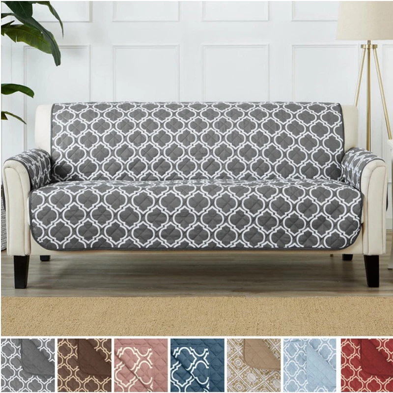 

2019 New Waterproof Slipcovers 1/2/3 Seat Pet Solid Sofa Couch Protective Cover Removable Anti-slip Furniture Protector Washable