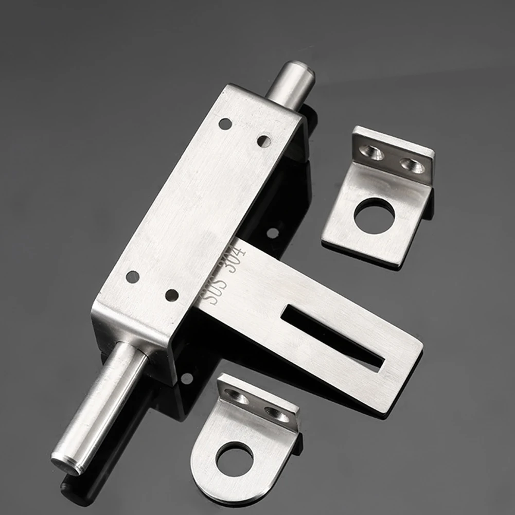 

304 Stainless Steel Tools Gate Latch Window Hardware Sliding Bolt Padlock Hole Solid Multifunction Heavy Duty Home Rust-proof