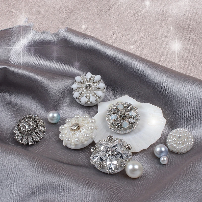 2Pcs Mix Size High-Grade Handmade Pearl Rhinestone Button Sewing Scrapbook Buttons Fragrance Clothing DIY Decoration | Украшения и