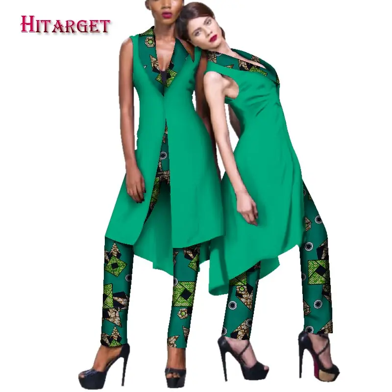 Африканская Женская Одежда Осенние африканские сестры брюки набор для Женщин Дашики одежда батик воск печать чистый воск хлопок WY3271