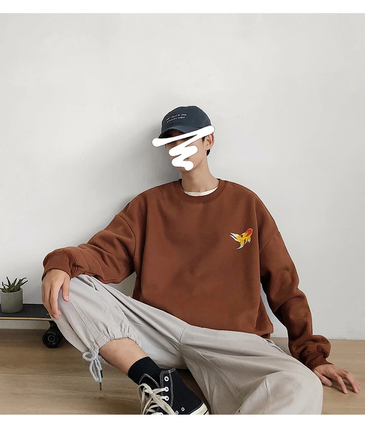 Privathinker, Мужская Осенняя утолщенная толстовка с круглым вырезом, Мужская Уличная одежда, теплые толстовки с принтом, мужские Модные свободные пуловеры