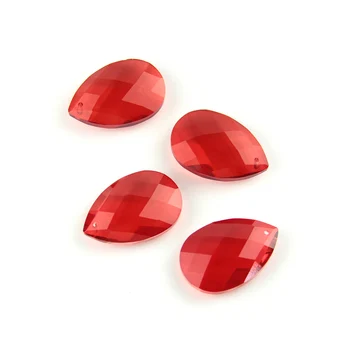 

38mm/50mm Grid Shape Hanging Glass Chandelier Drop Red Crystal Almond Pendant Crystal Parts
