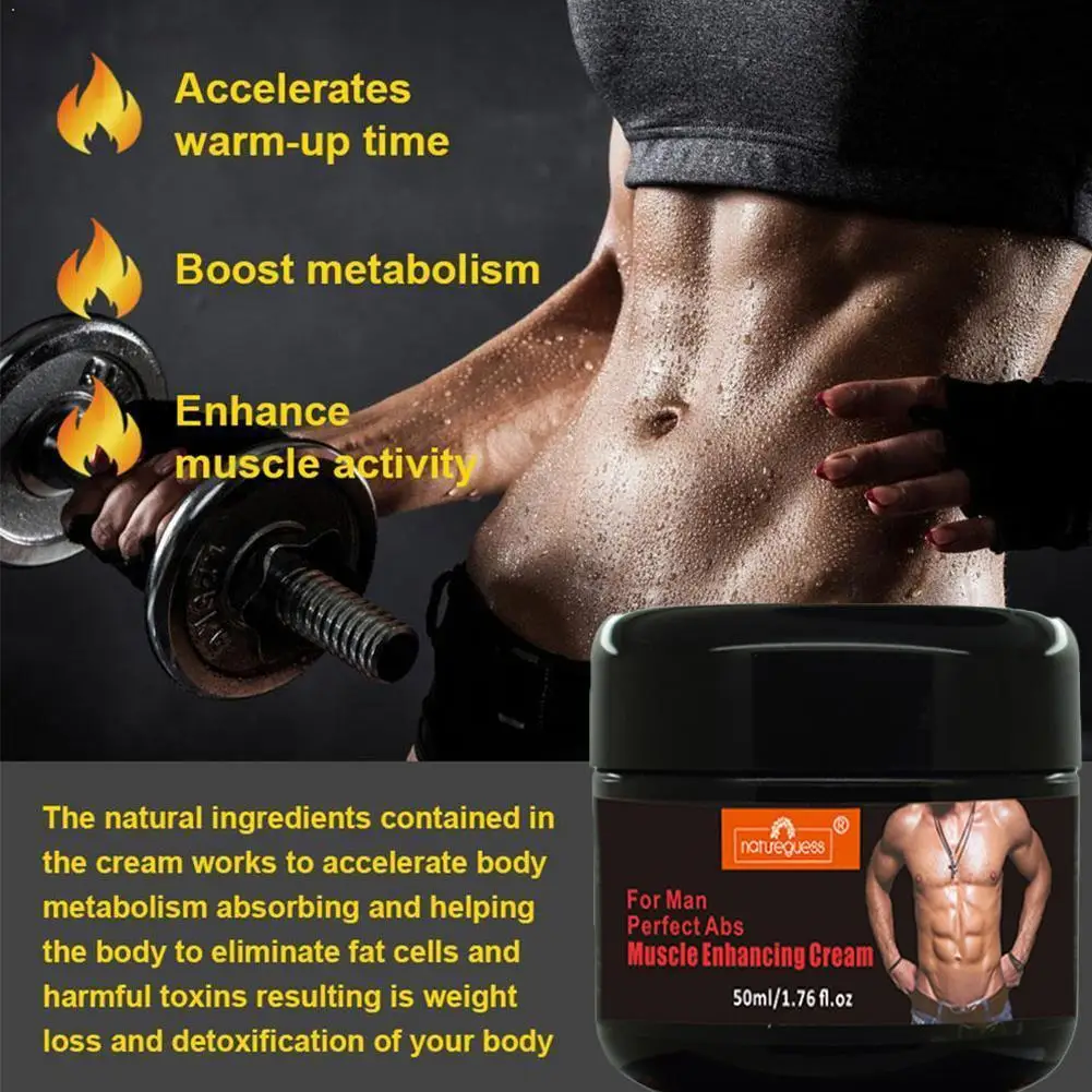 

50G Powerful Strong Abdominal Muscle Cream Men Stronger Cream Muscle Anti Cellulite Product Weight Loss Burn Fat I0A0