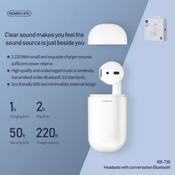 

Remax Bluetooth Earphone bluethooth 5.0 Single HD Stereo Wireless Earbuds Noise Cancelling Gaming Headset for smartphones