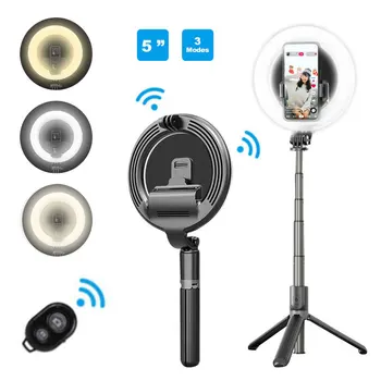 

5" Ring Light with Phone Holder, 36.2" Telescopic Tripod, Bluetooth Remote Control Shutter Portable and Lightweight