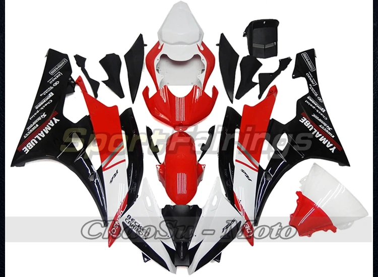 Красный черный для Yamaha YZF R6 2006 2007 заказной обтекатель комплект кузова мотоцикла полная крышка ABS литья под давлением обтекатель