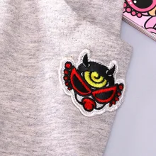 Японская Корейская одежда из чистого хлопка для мальчиков и девочек; трендовые брюки с хвостом; двухцветные свободные шаровары с вышивкой