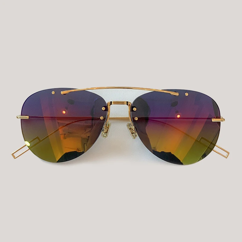 No.3 sunglasses Женские солнцезащитные очки без оправы брендовые высококачественные gafas de sol hombre винтажное Зеркало Солнцезащитные очки женские - Цвет линз: No.3 sunglasses