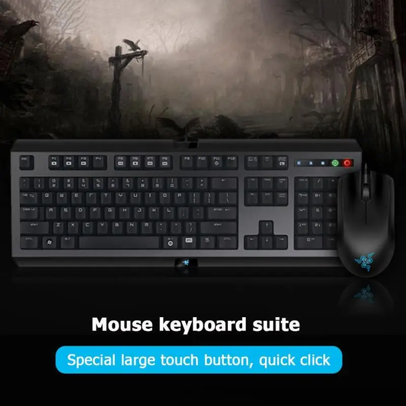 Razer игровая клавиатура комбинированные мыши Abyssus Эфирная USB Проводная 1800 dpi эргономичная игровая клавиатура 10 программируемых клавиш набор мыши