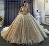 Sparkling Crystal Beaded Wedding Dresses With Long Flouncing Train Ball Gown Church Bridal Wedding Party Gown In Dubai 3