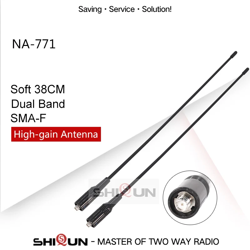 NAGOYA NA-771 Dual Band Baofeng Antenna VHF/UHF SMA-Female SMA-Male for Handheld Radio Baofeng UV-5R UV-82 BF-888S H-777 UV 5RA military walkie talkie Walkie Talkie