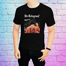 HOT Johan Cruyff 14 Retro Holland Football Player T-Shirt Dutch Yohan Ajax Tee Normal Short Sleeve Cotton T Shirts