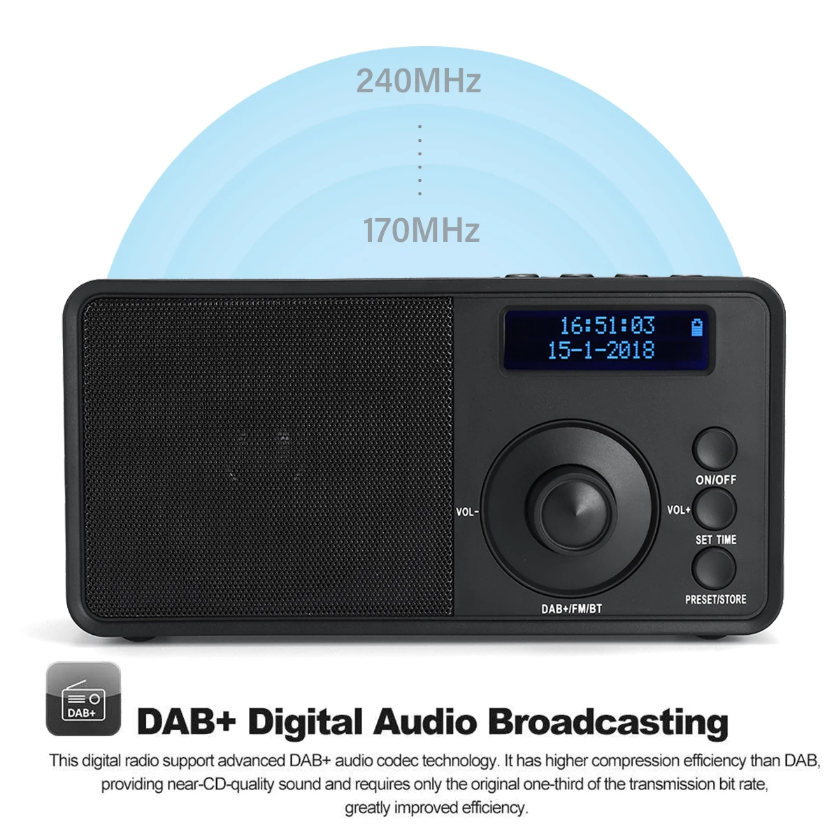Цифровой DAB + fm радиоприемник портативный bluetooth мини стереозвук музыкальный плеер