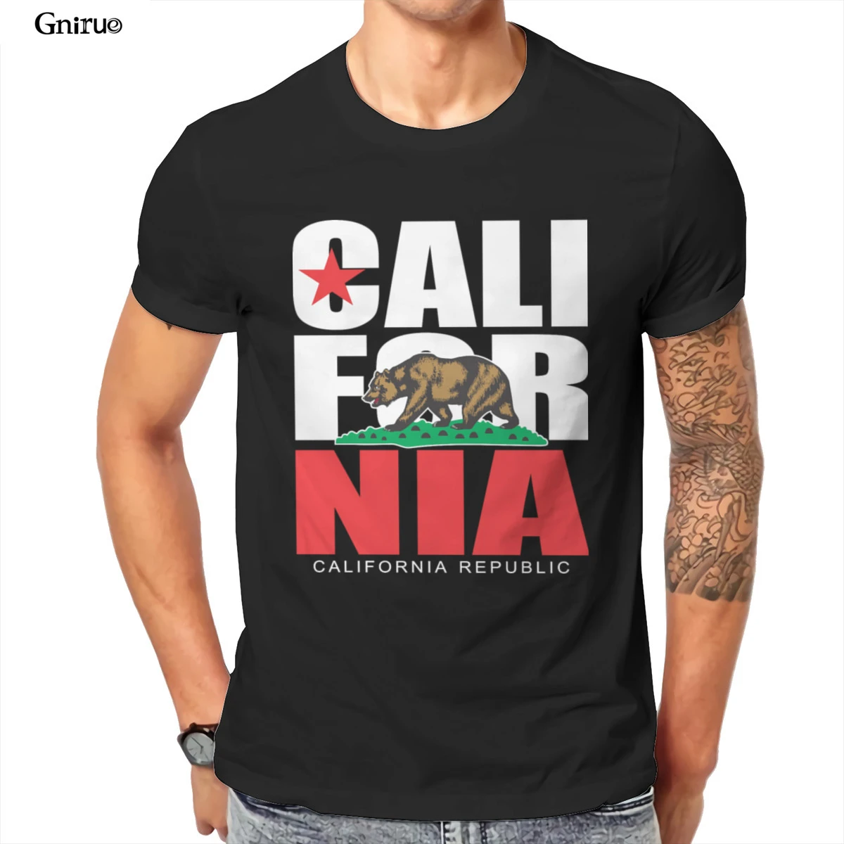 Wholesale CALIFORNIA REPUBLIC Bear Unisex Tri Blend T Shirt Black White  Funny JapaneseStyle Male Clothing 100636|T-Shirts| - AliExpress
