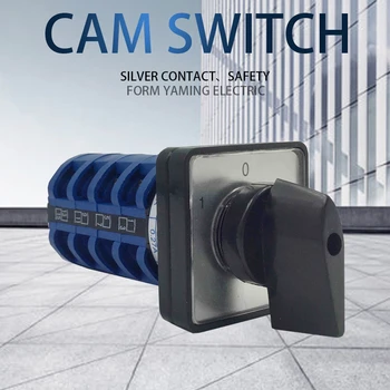 

Cam Switch Control Two-Speed Motor On-Off-On 3 Position 4 Poles 20A Rotary Changeover Selector Silver Contact LW8-20-5.5S1/4