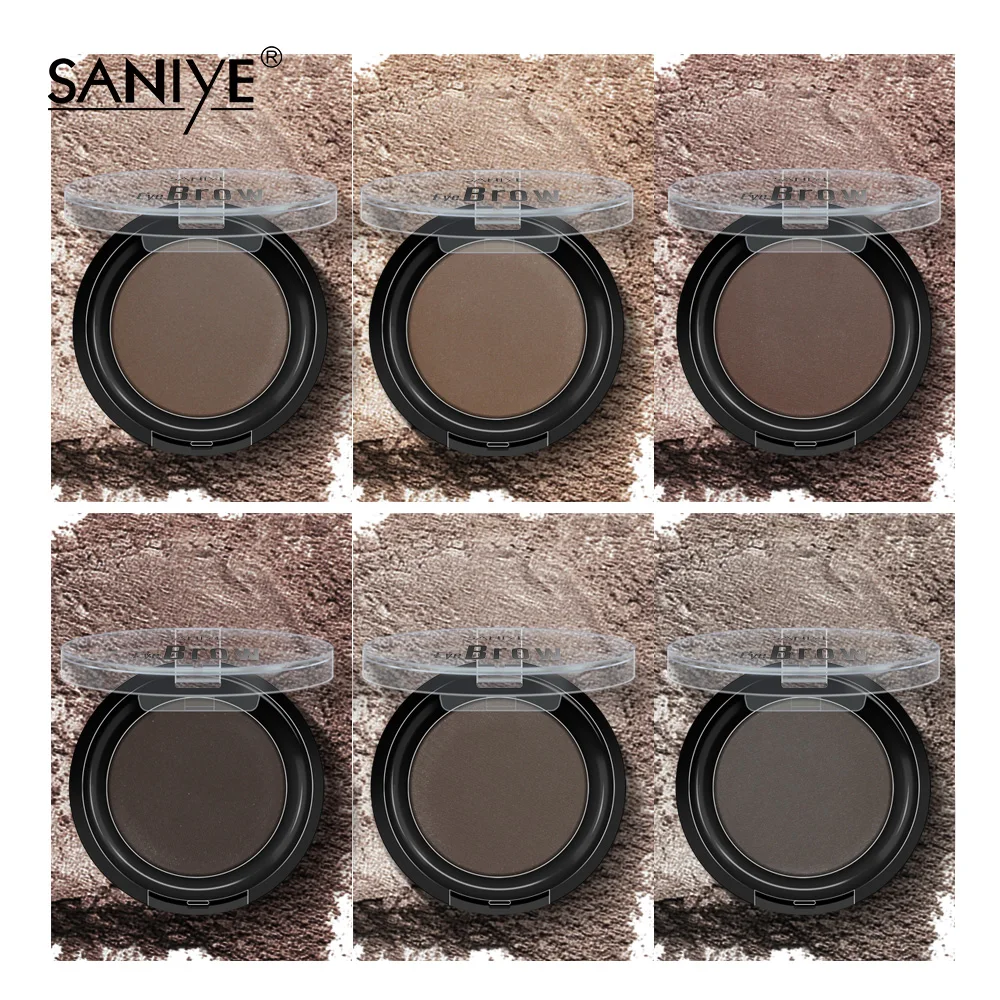 SANIYE Eyebrow Powder Waterproof Eyebrow Natural Delicated Brow Powder Palette Black Brown Color polvo de cejas E0131