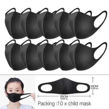 

10Pcs/Set PM2.5 Child Face Mask For Men Women Kids Anti Dustproof Smoke Pollution Mask with Earloop Washable Respirator Mask