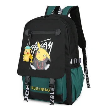 

Boys School Bags for Teenagers Student Backpack Girls Usb Large Capacity Nylon College Style Cute Cartoon Bookbags Big Schoolbag
