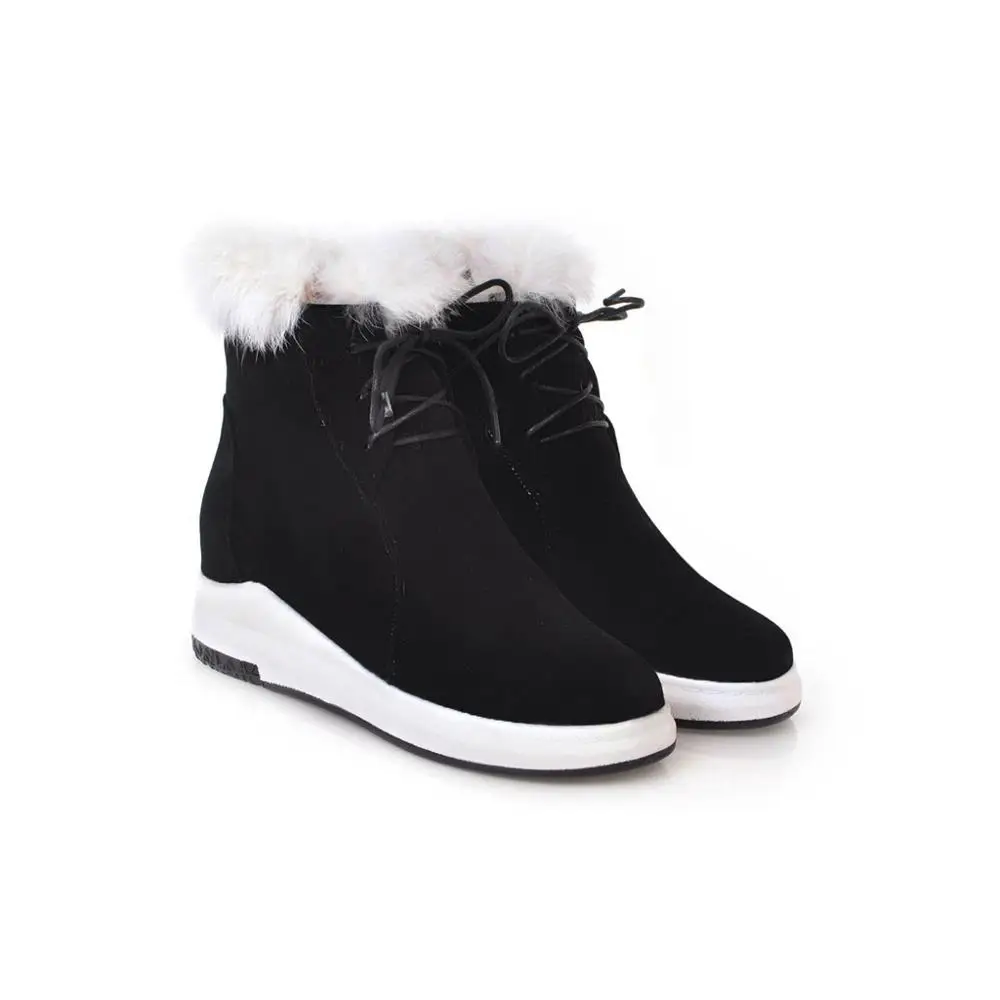

Women's Mid Calf Boots Australia Low Heels booties Bootee Woman 2019 Lace Up Shoes Booties Ladies Round Toe Snow Rubber Mid-Calf