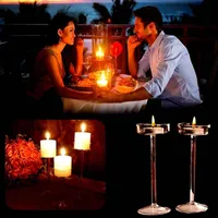 European High Candlestick Glass Candle Holder Romantic Dinner Decoration CLH@8 6