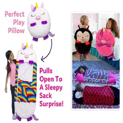 Cartoon kids Sleeping bag plush doll pillow Baby Boys Girls Warm Soft Lazy sleepsacks Children's Sleep Sack For Birthday Gift