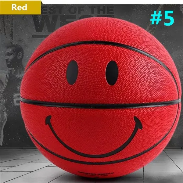 Мужские Молодежные 5#/7# профессиональные спортивные баскетбольные улыбки для тренировок в помещении и на улице/соревнования баскетбольные мячи подарок на день рождения - Цвет: Size 5 Red
