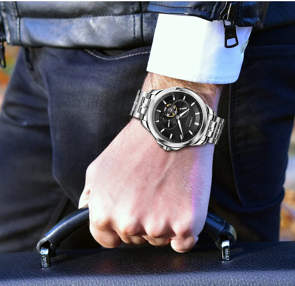 Japan MIYOTA Luxury Brand LOBINNI Automatic Mechanical Men's Waterproof Steel Wristwatches Fashion Design Male Watches