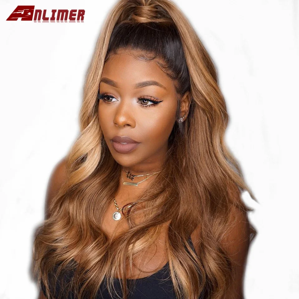 

Free Part Natural Wave Ombre 27 Color Long Deep Part 13x6 Frontal Lace wig Remy Hair Brazilian Human Hair Wigs With Baby Hair