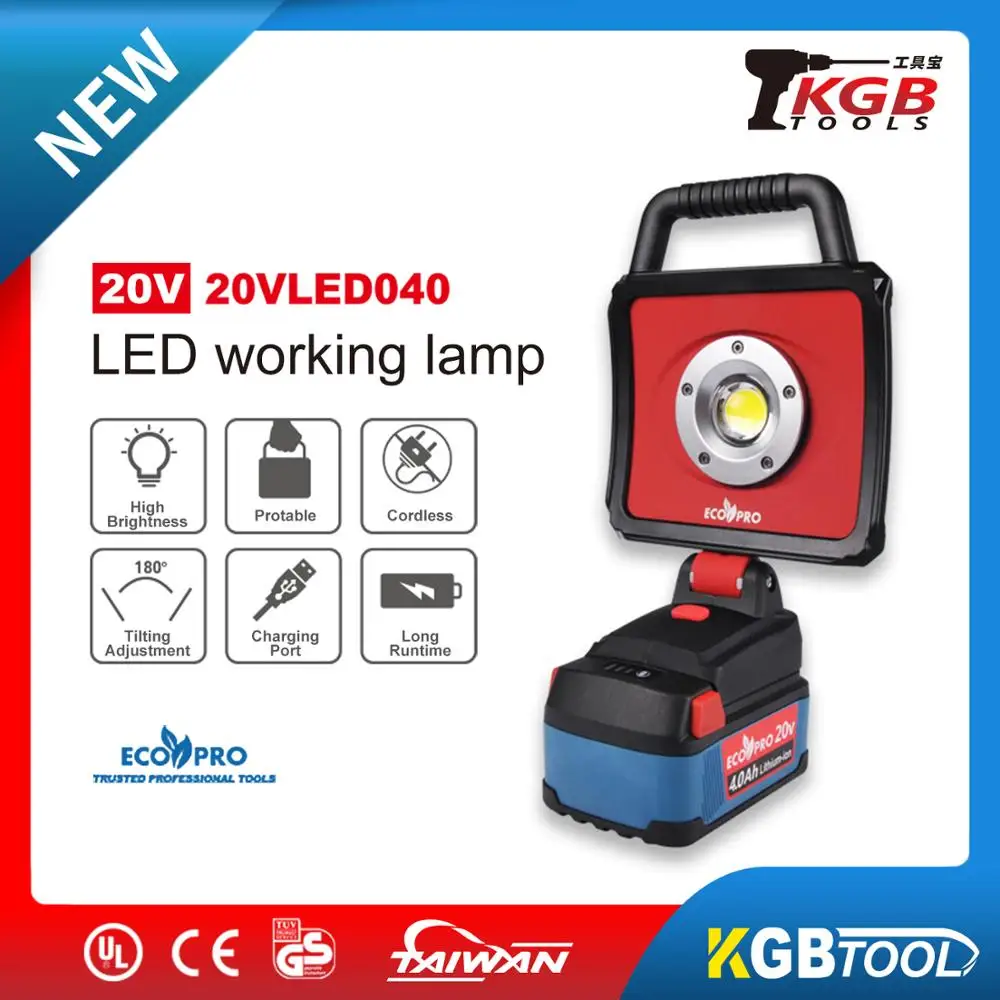 KGB 20V LED Work light 180 degree Folding Portable Camping Outdoor Spotlights with Dual USB Port | Инструменты