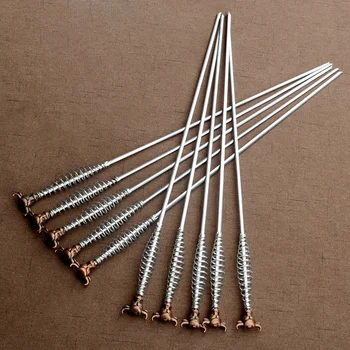 

10PCS BBQ Skewers Stainless Steel Flat Kebob Barbecue Needle Meat Grill Sticks Camping Tool BBQ Accessories 40CM