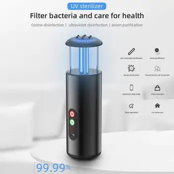 

10W Car Air Purifier Ultraviolet Sterilization Aluminum Alloy Ozone Air Cleaner For Odor Smoke Dust Mold Removal For Car Bedroom