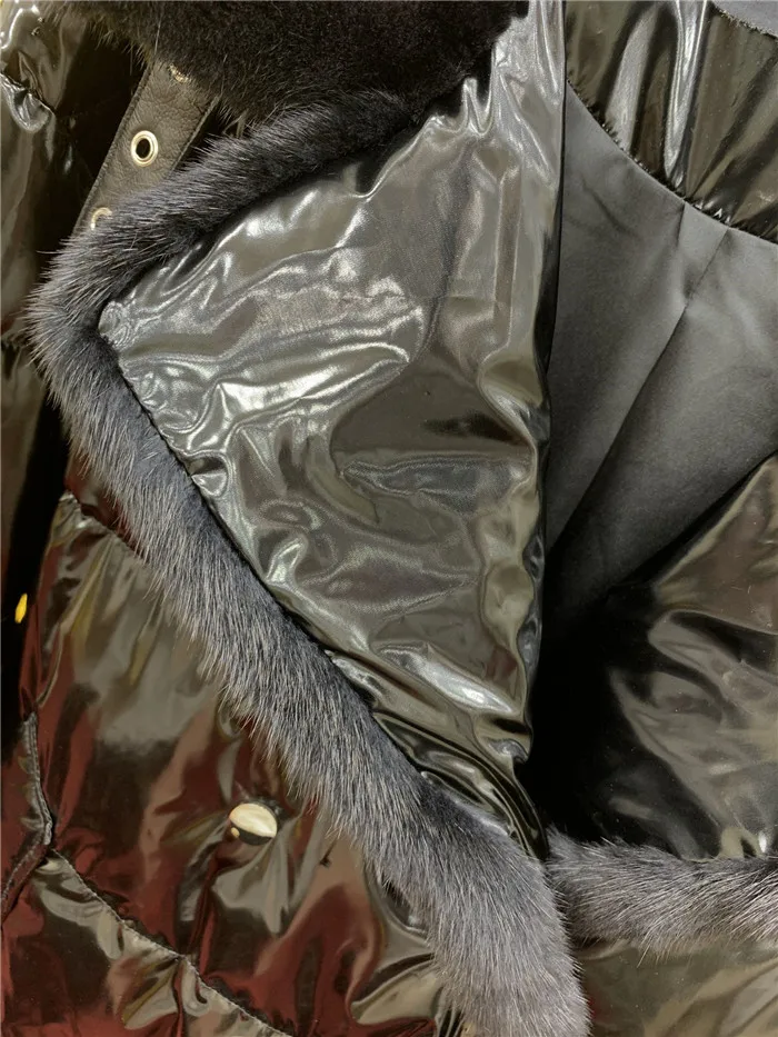 Женские зимние куртки-Пуховики с воротником из натурального меха норки, короткая мотоциклетная куртка, свободное зимнее пальто для женщин