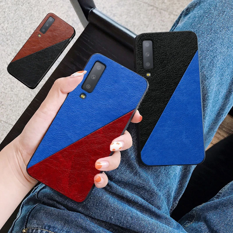I coque, чехол, чехол, для samsung galaxy A7 A730 на персонализированном модном кожаном рисунке, силиконовый чехол, Роскошный деловой чехол s