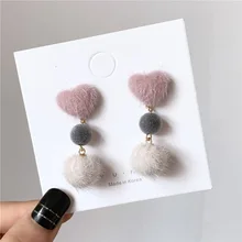 Модные серьги для девушек, темперамент, сердце, любовь, розовые волосы, серьги, прекрасные серьги, ювелирные изделия, аксессуары