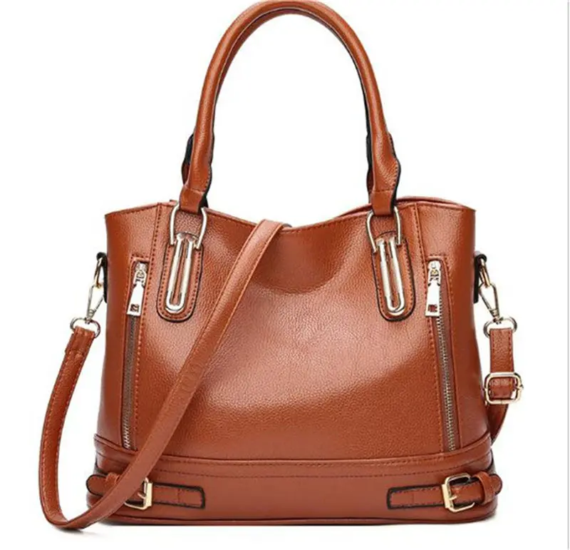 Белая сумка, мягкая кожа, роскошные сумки, женские сумки, дизайнерские сумки, высокое качество, женские ручные сумки, повседневная сумка - Цвет: Lichi red brown
