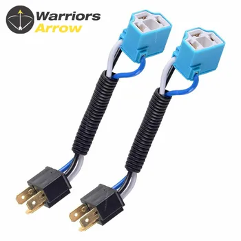 

For H4 headlight bulb 2Pcs H4 9003 Headlight Light Bulb Angle Socket Adapter Plug Extension Connector Wiring Harness Ceramic