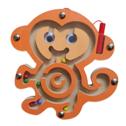 Wooden Magnetic Track Maze Toy Cute Animal Wooden Toy Brain Teaser Intellectual Jigsaw Board Kids Early Educational Puzzle Game 13