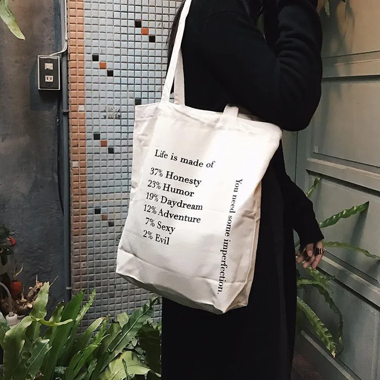 GABWE ежедневного использования многоразовые простые хозяйственные сумки дорожные холщовые сумки с принтом экологичный мешок из хлопка женские сумки на плечо на молнии