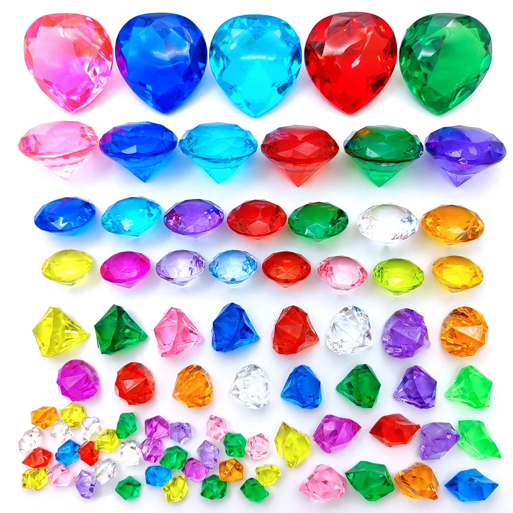 10Pcs 1-4cm Faux Diamond Treasure Chest Pirate Acrylic Crystal Gems Paperweight Photography Props Toy DIY Art Crafts Decor Gifts diy mining crystal pirate treasure gems archaeology children s puzzle exploration excavation baby toy brinquedos infantil jouet