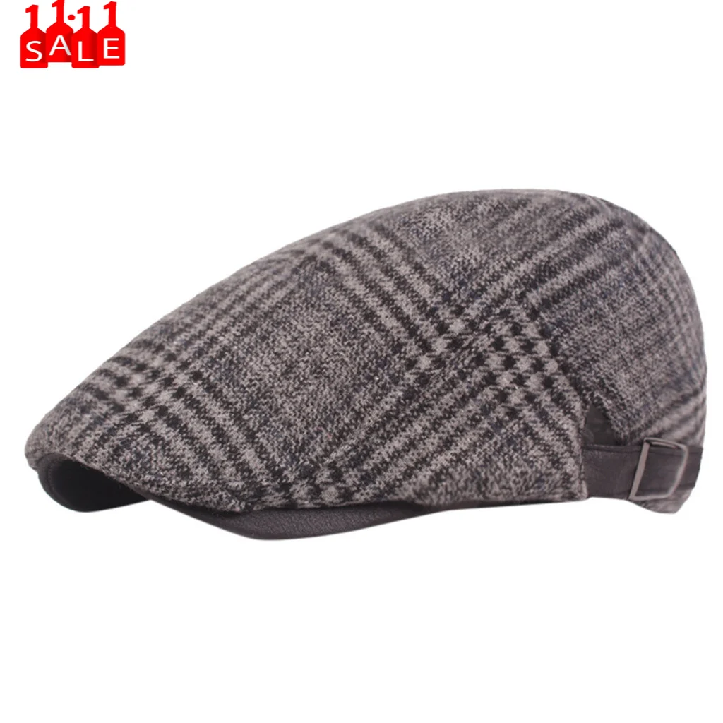 Деловая полосатая Растяжимая Пряжка Зимние береты Blinder Hat Baker Boy cap Newsboy елочка плоская кепка берет pello donna# ZB