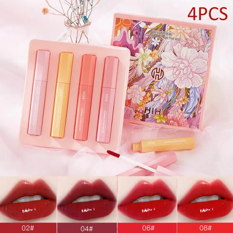 HIH 4 Pcs/Set lip gloss set matte lipgloss liquid lipstick Long lasting lipstick set lip tint lipgloss maquillaje makeup TSLM1 HIH 4 Pcs/Set lip gloss set matte lipgloss liquid lipstick Long lasting lipstick set lip tint lipgloss maquillaje makeup TSLM1